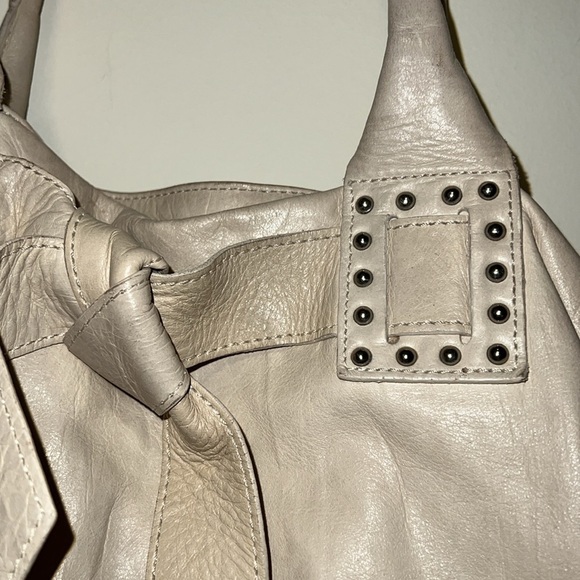 Roberta Gandolfi Tan Leather Studded Bow Purse Shoulder Bag Satchel Tote - Picture 3 of 8